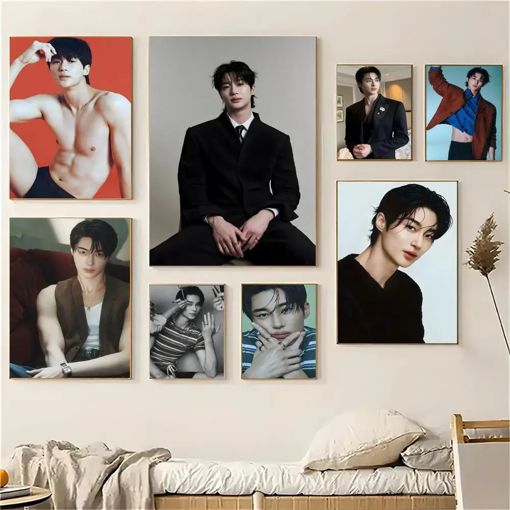 Actor B-byeon Wooseok Poster Self-adhesive Living Room Bedroom Party Bar Decor Moisture-proof Fade-resistant HD