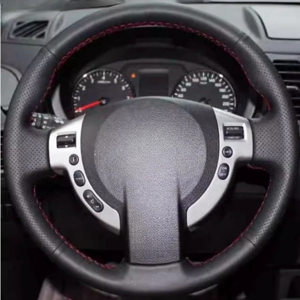 

Black Microfiber Leather Car Steering Wheel Cover For Nissan QASHQAI X-Trail Nissan NV200 Rogue Customize Steering Wrap
