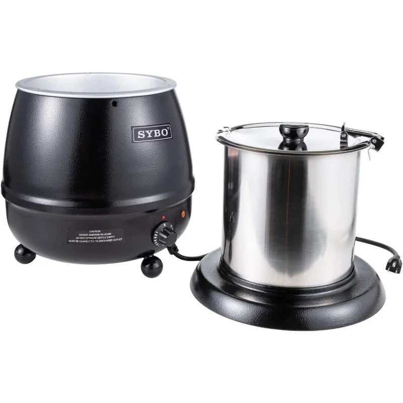 SB-6000 Commercial Grade Soup Kettle with Hinged Lid and Detachable Stainless Steel Insert Pot for Restaurant