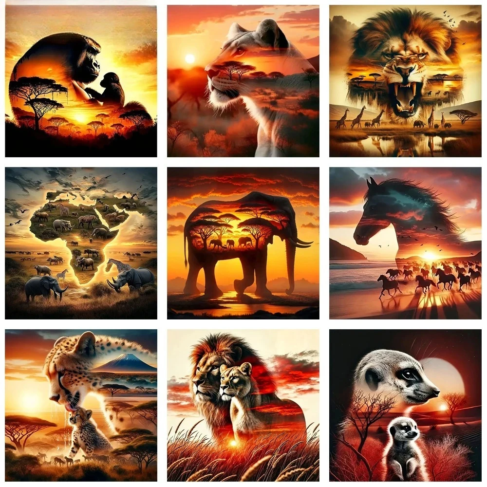 

Sunset Animals Paper Jigsaw Puzzle 1000 Pieces DIY Assembly Home Art Decoration Gift Suitable As A Frameless Holiday Gift Design
