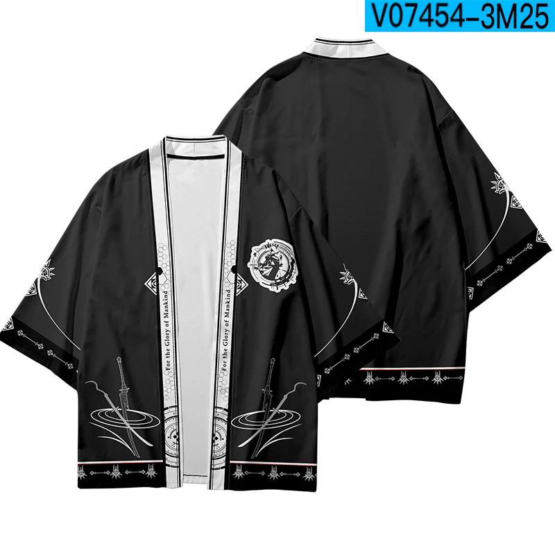 Anime nier automata anime japonês kimono haori yukata cosplay feminino/masculino moda verão casual legal streetwear camisa