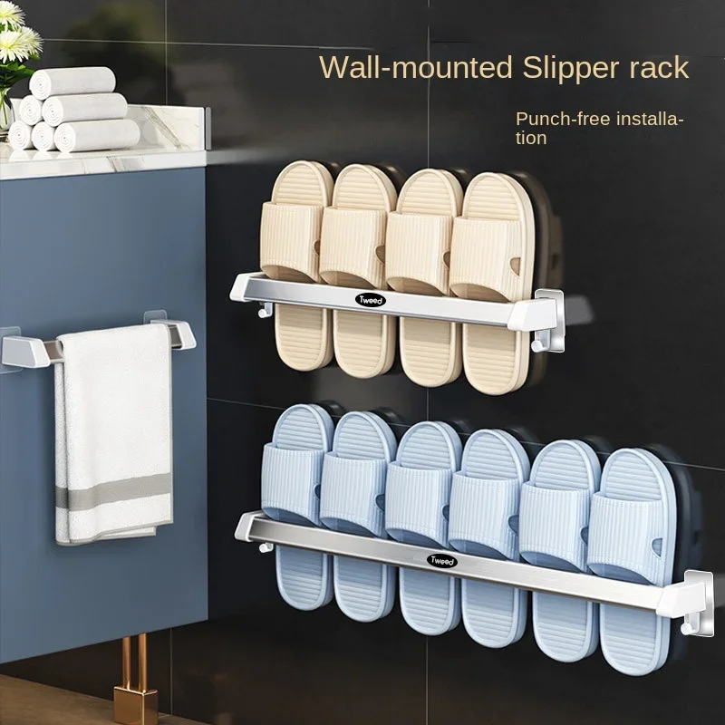 

Bathroom Slipper Rack, Simple Door Storage Rack, Dormitory Wall, Save Space, Behind the Door, Wall Mounted
