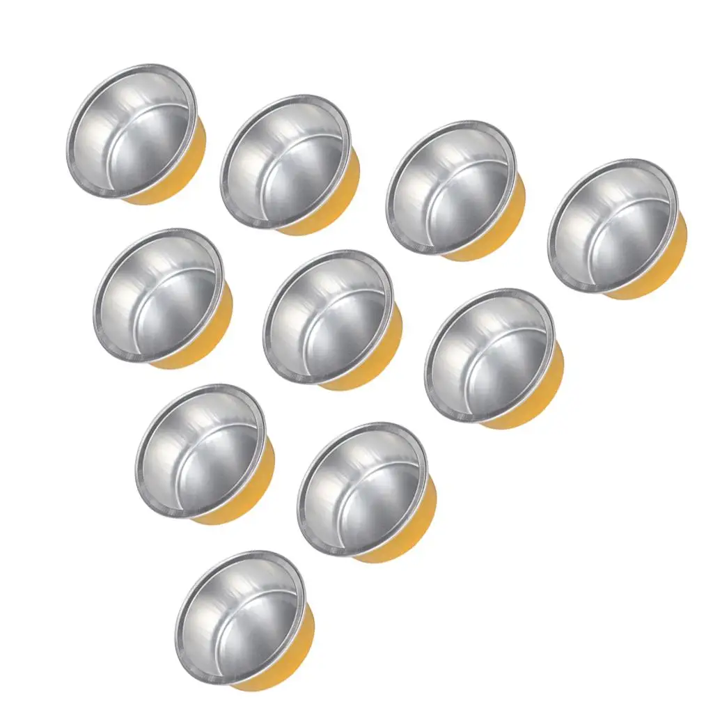 10 × وعاء صهر شمع من رقائق الألومنيوم، وعاء تسخين شمع صغير، ذهبي