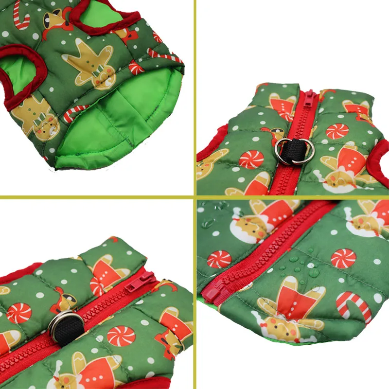 Christmas Warm Dog Jacket for Small Medium Dogs Clothes Waterproof Puppy Costume French Bulldog Teddy Apprael Pet Supplies