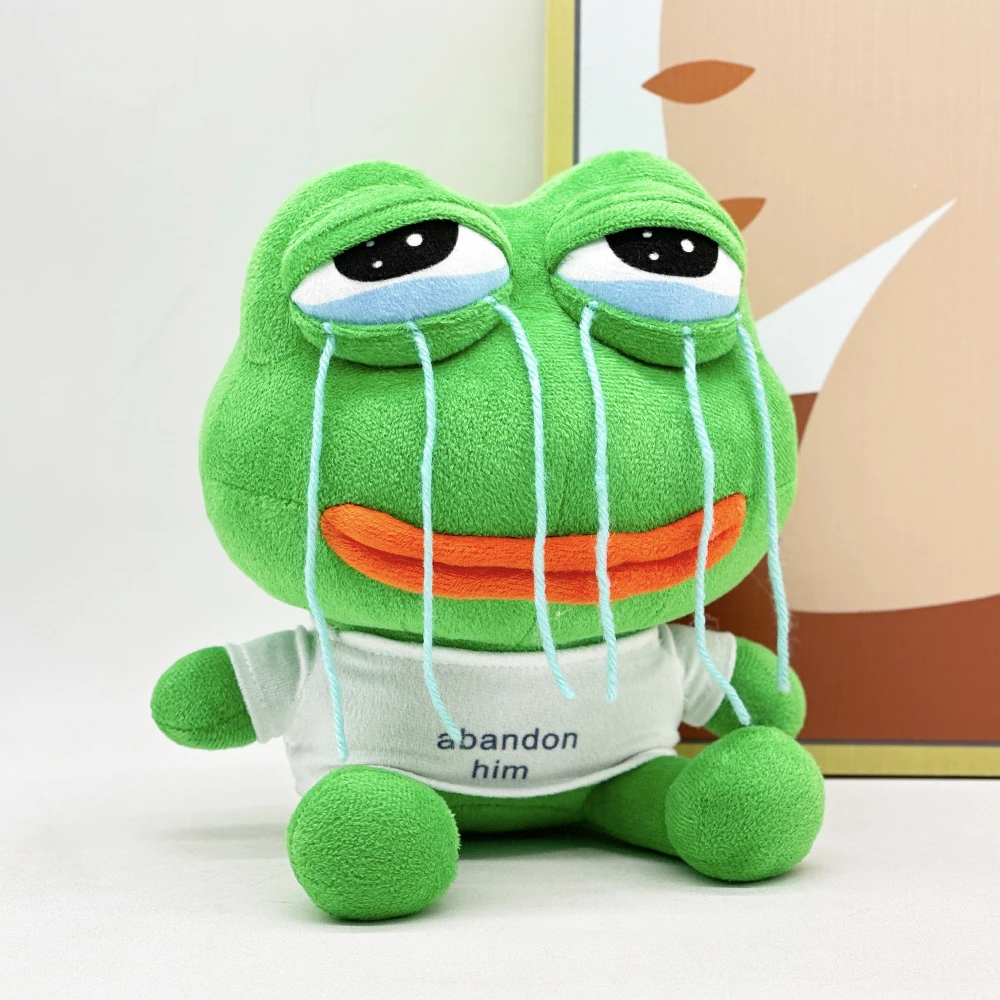 Muñeco de peluche con lágrimas para decoración de habitación, muñeco de peluche divertido con diseño de la rana que te rodea, ideal para regalo de halloween