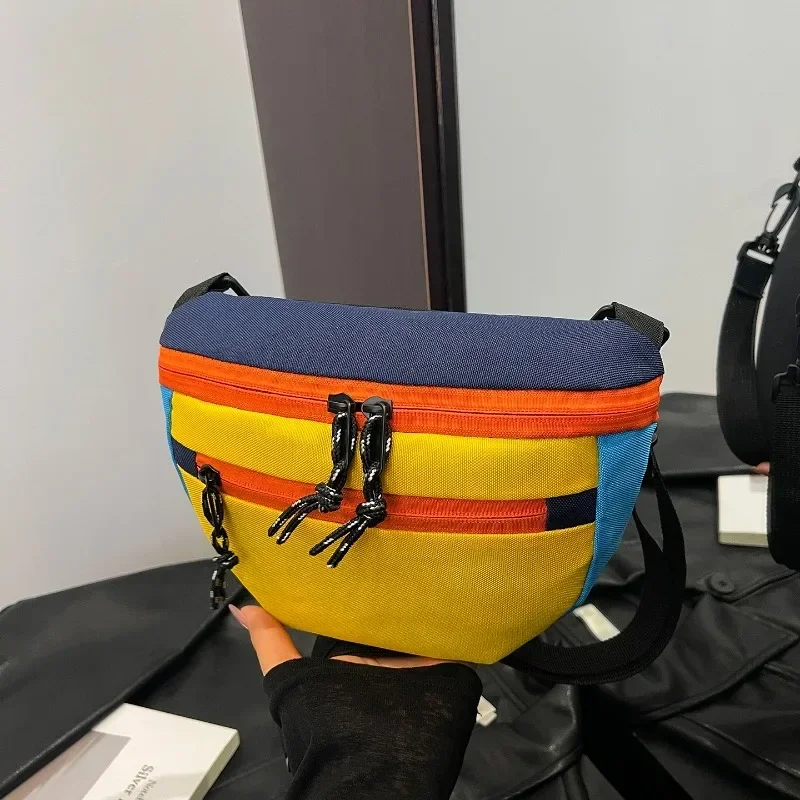 موضة النايلون سستة الحلو المرأة حقائب كروسبودي 2026 رائجة البيع المرقعة التنقل أكياس الخياطة الموضوع حقائب كتف متعددة الاستخدامات