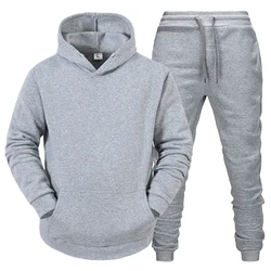 2024 Tracksuit Set 2Pcs Sportswear Men's Hooded Sweatshirt+pants Pullover Hooded Sweatshirt Sportswear Set Ropa Hombre Casual