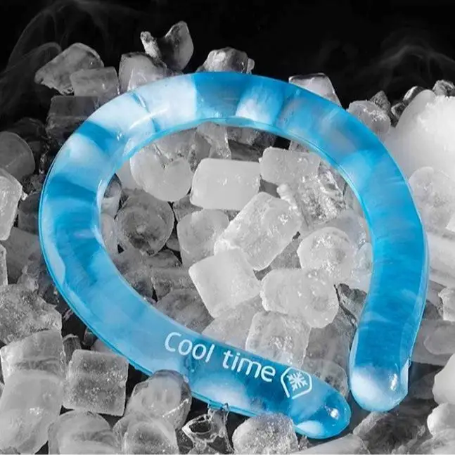 2Pc Summer Neck Cooling Ice Ring,Chill Neck Wrap Instant Heat Relief Cold Collar for Outdoor Sports Cycling Running Heat Prevent
