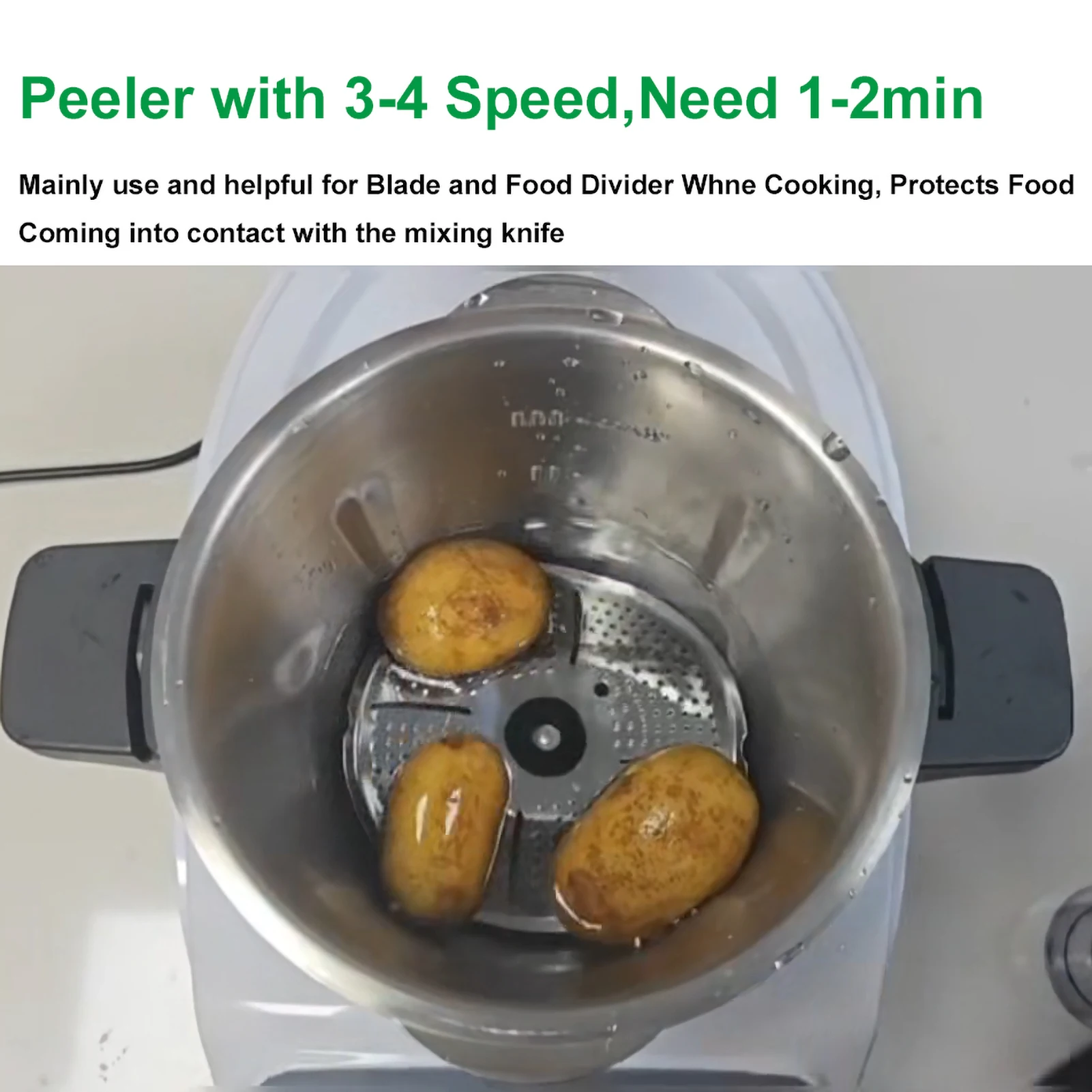 Peeler for Monsieur Cuisine Connect /Smart Potato Peeler Cutter Mix Blade and Food Divider Cover