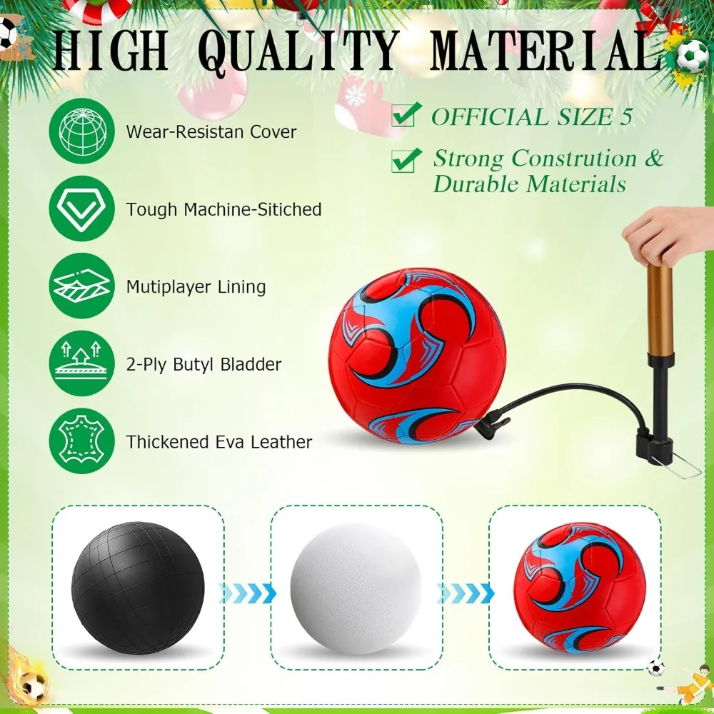대량 공기 배출 축구공 48개, 12세트, 사이즈 5, 펌프 바늘 포함, 물병, 오퍼레이션 크리스마스 자선품