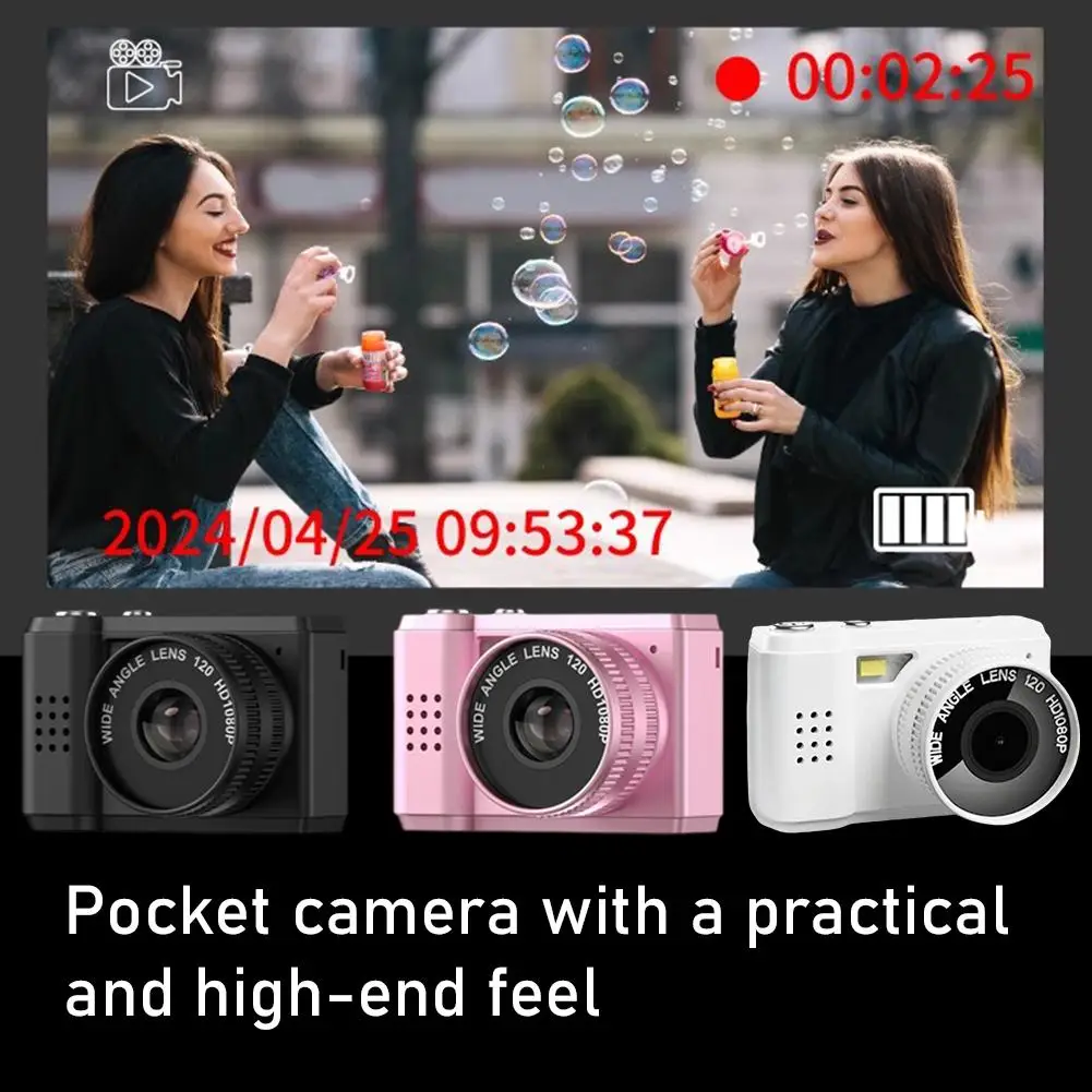 Kids’ Pocket Camera TFR LCD Screen Mini Pocket Camera With Flash 6 Color Filter Supports OTG Instant Audio Playback Holiday Gift