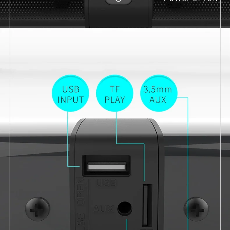 Wireless Bluetooth TV Sound Bar 2 Speaker System Home Theater Subwoofer Soundbar Portable Loud Rechargeable 2 IN1 Speaker