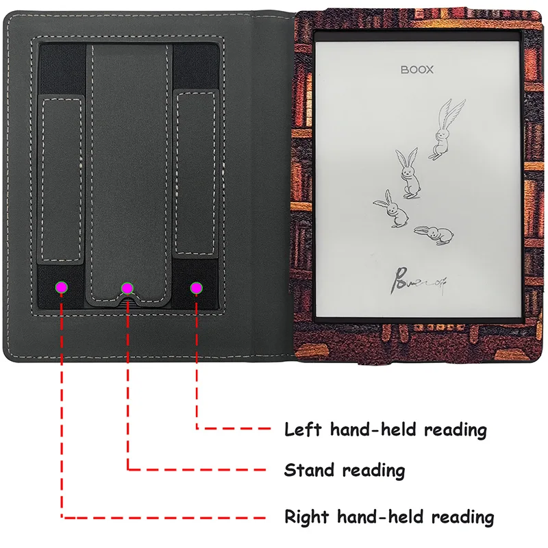 GAUGGER Case for 6 inch Onyx BOOX Go 6 (2024 Released) Cover with Auto Sleep/Wake Double Hand Strap / Stand / Magnetic Close