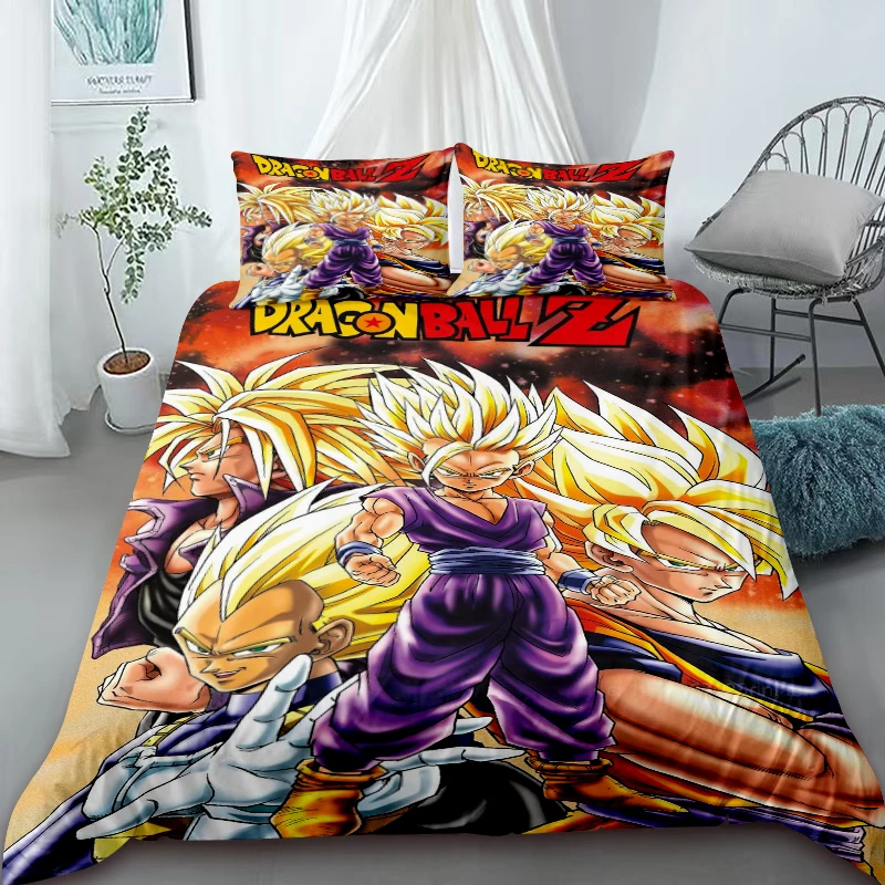 Duvet Cover Dragon Ball Cartoon Bedding Sets Quilt Comfort Cover Queen King Size for Children Gift Bedroom Decor