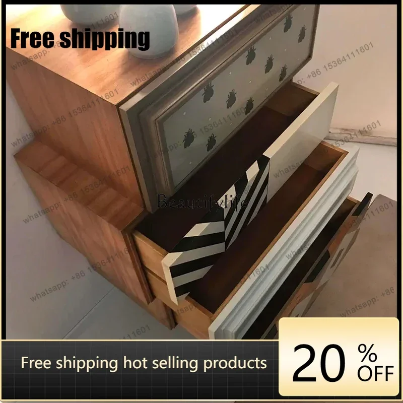 Factory Direct*Medieval solid wood four-chest cabinet light luxury high-end living room against the wall storage cabinet