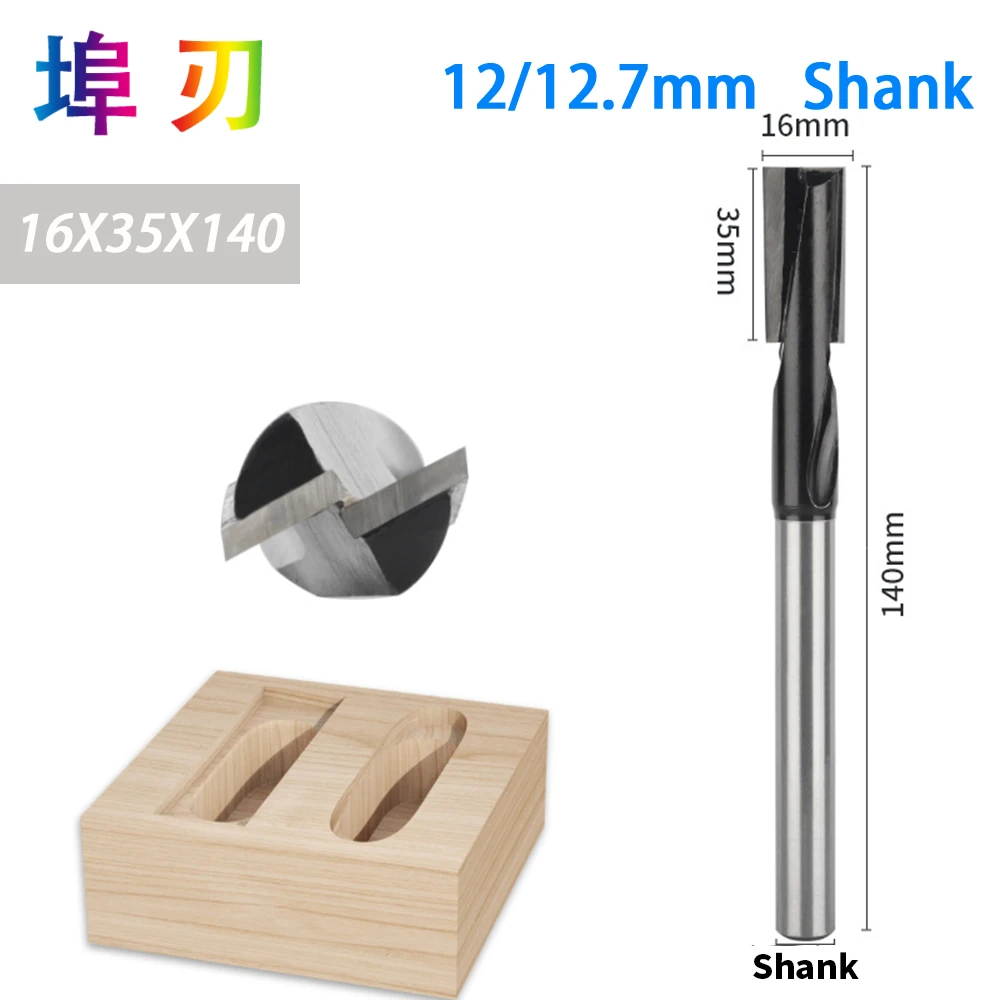 Imagem -06 - Haste Alongada Fundo de Limpeza Keyhole Router Bit Máquina de Gravura Carpintaria Diâmetro 16 mm 12 mm 12.7 mm 18 mm 20 mm 1pc