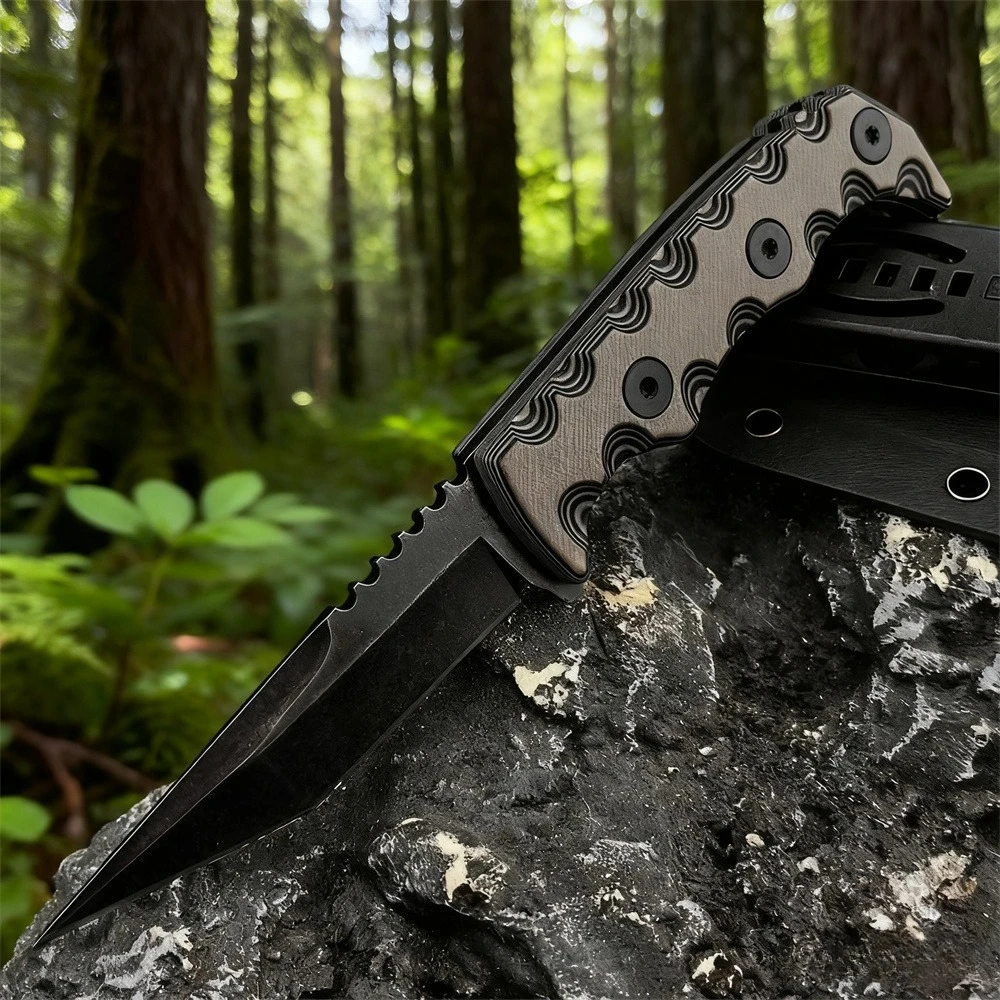 

TKELL 007 Tactical Pocket Knife, Fixed Blade with Sheath, High Quality G10 Handle for Outdoor Survival Multitools Hunting Knives
