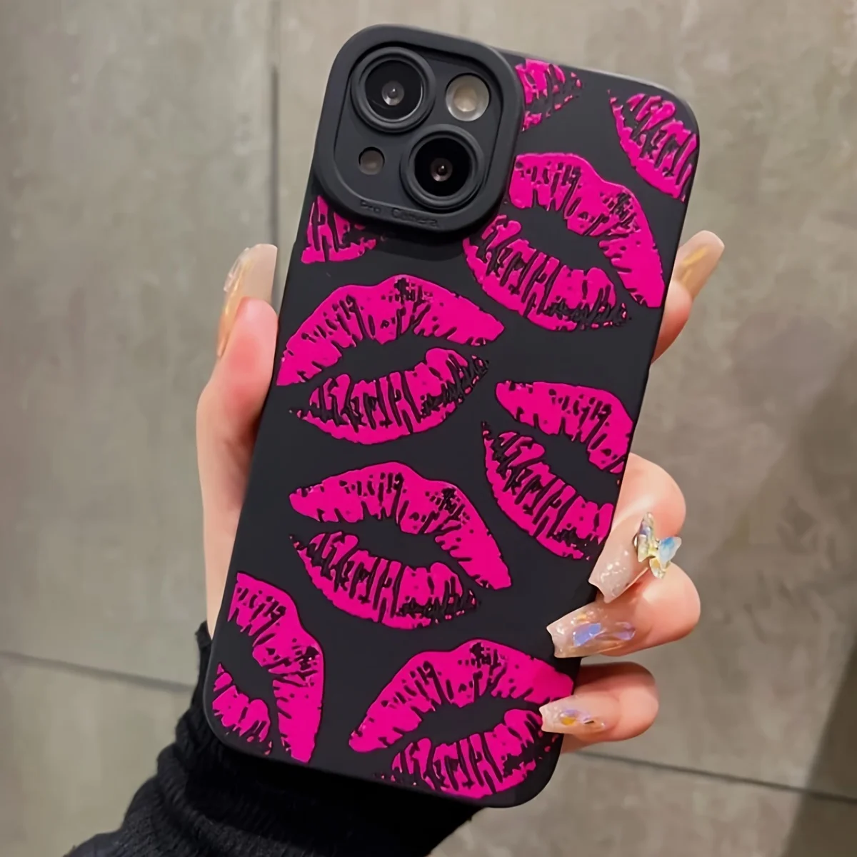 Rose Red Lip Luxury Pattern Case For Samsung Galaxy S24 S25 S23 S21 S22 5G Ultra Plus FE A26 A36 A34 A35 A53 A54 A55 A16 Cover