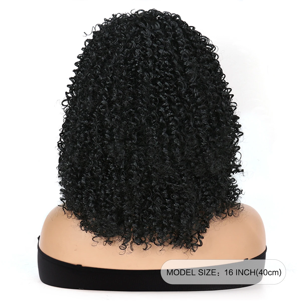 HeadBand synthetic Wig Curly Wig Front Wigs for Black Women Curly Machine Made Wigs Natural Color(16\