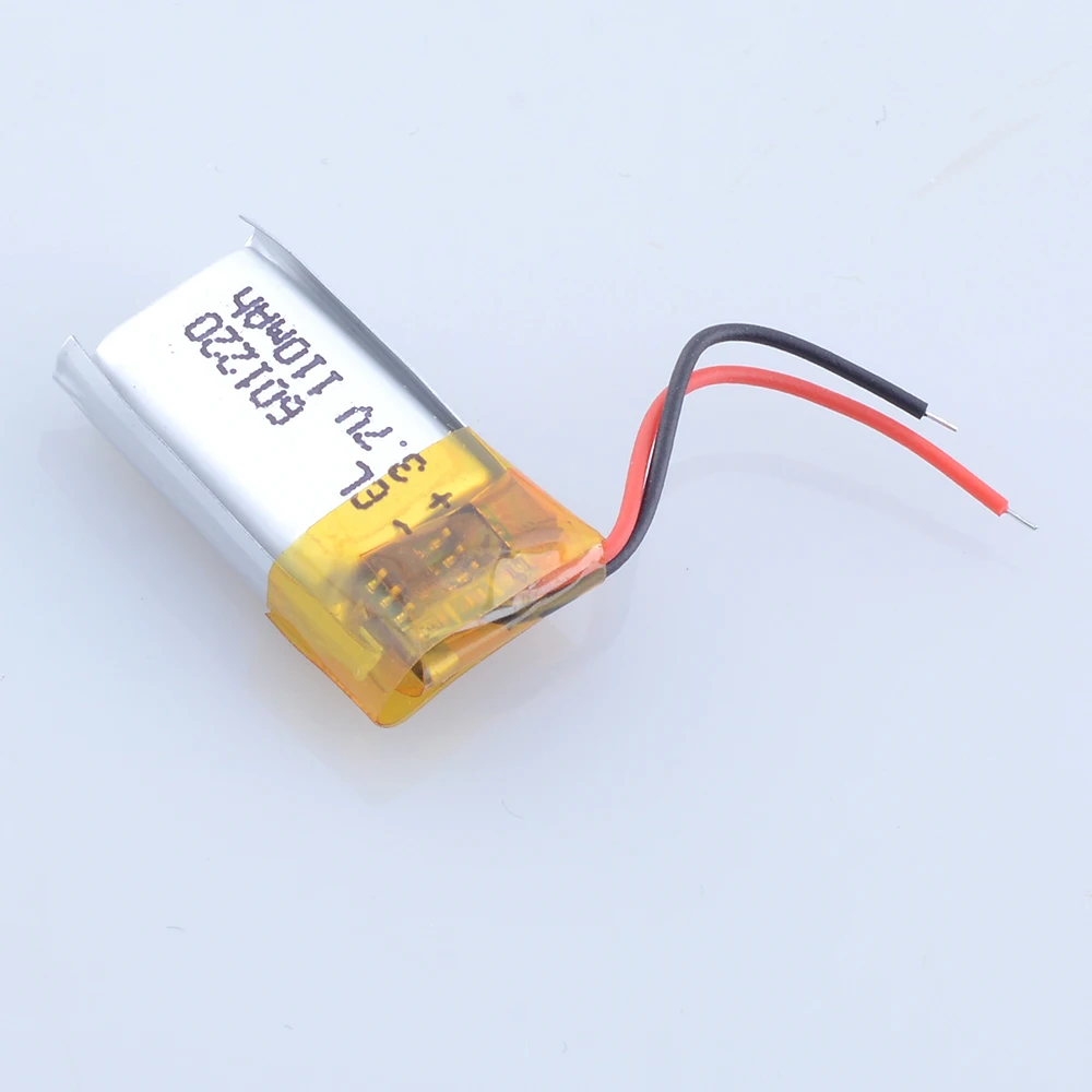 10 unids/lote 601220   Batería recargable LiPo de polímero de litio de 3,7 V y 110mAh para Mp3, auriculares Bluetooth, grabadora, bolígrafo, auriculares, vídeo