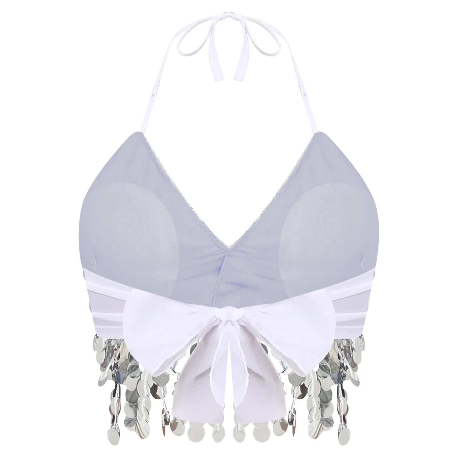 النساء سباركلي الترتر الرقص الشرقي حمّالة الصّدر الرسن مطرزة هامش الدانتيل متابعة الصدرية المحاصيل القمم لأداء الرقص الشعبي فئة الرقص