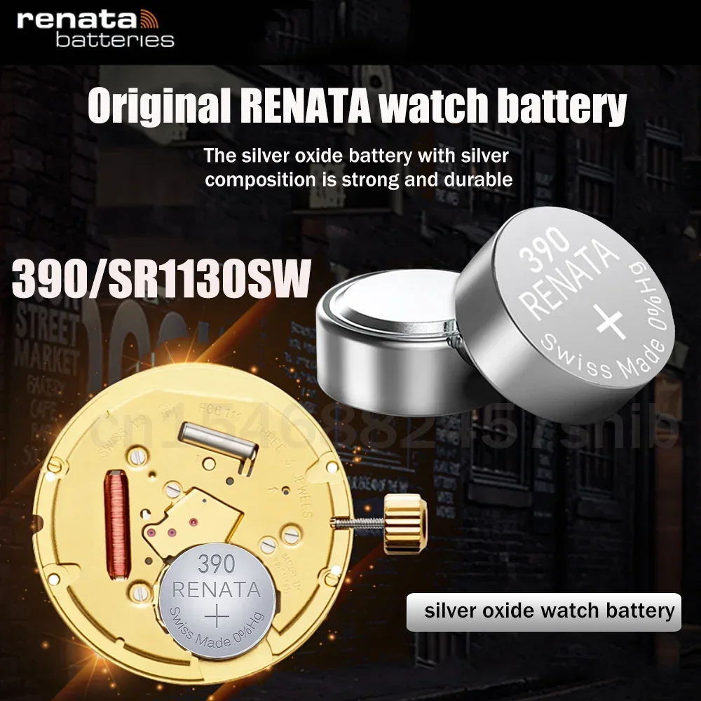 2PCS Original Renata 390 SR1130SW AG10 389 LR54 603 1.55V Silver Oxide Watch Battery For Toy Scale Calculator Button Coin Cells