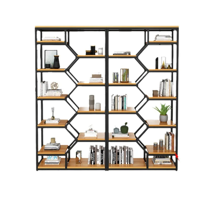 Customized. Modern Minimalist Office Screen Steel Wood Partition Storage Rack Living Room Decoration Display Rack Storage Rack