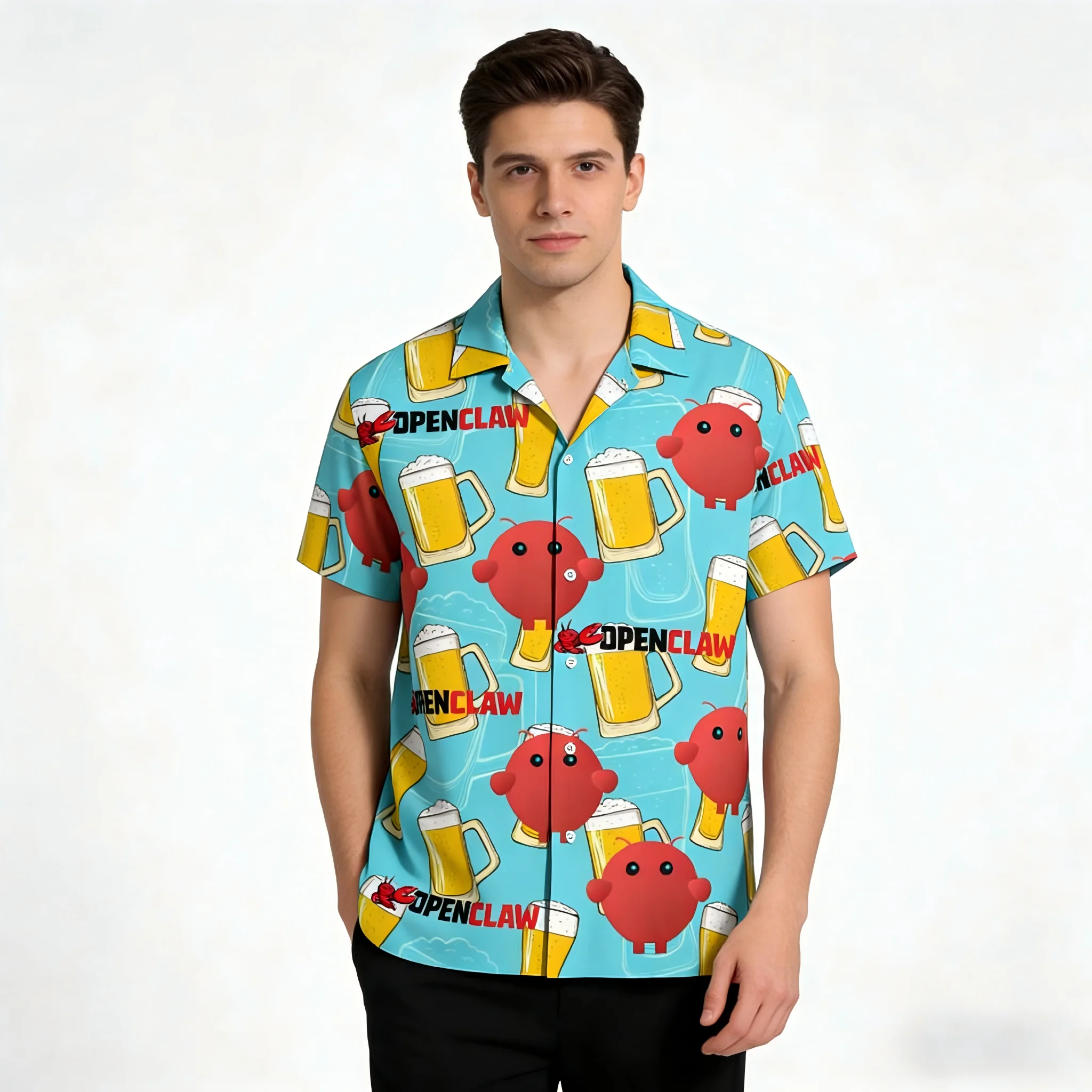 

Cute OpenClaw AI Logo 3D Printed Hawaiian Shirts For Men Clothes Harajuku Fashion Crayfish Lobster Beach Shirt Unisex Gifts