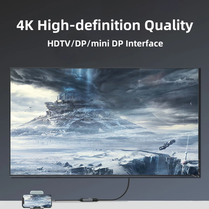 USB C to Mini DP/HDMI-Compatible Adapter 8K Type C Converter 4K HDTV DP VGA Adapter Cable for Laptop MacBook TV Box PS5 Switch