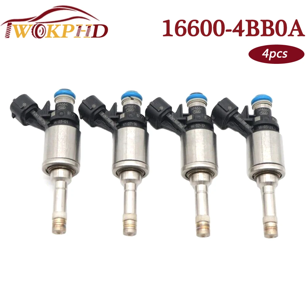 16600-4BB0A 4PCS for Nissan Juke 1.6L TEANA X-TRAIL Qashqai 2.0L MR20 2011-2017 Car GDI Fuel Injector Nozzle 16600-1KC0A