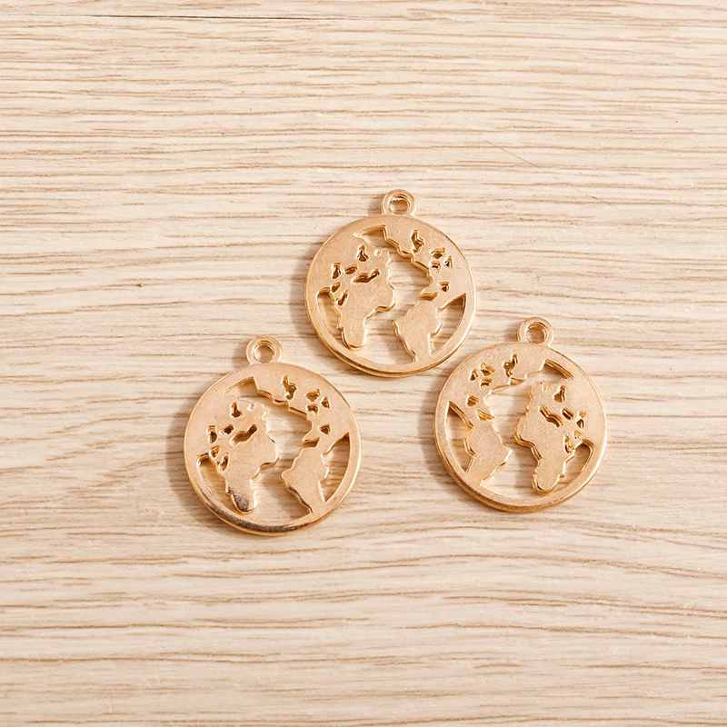 Tusember 20 Stück 18 x 21 mm Mode-Reise-Weltkarte-Charms für Schmuckherstellung, Bastelzubehör, DIY-Halskette, Armband – Detail 6