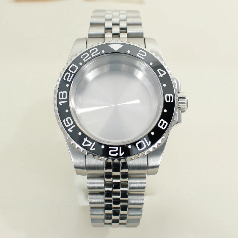 40mm GMT Case 316L Stainless Steel Watch Parts Sapphire Glass For Seiko NH35 NH36 8215 Eta 2824 PT5000 Movement Jubilee Bracelet
