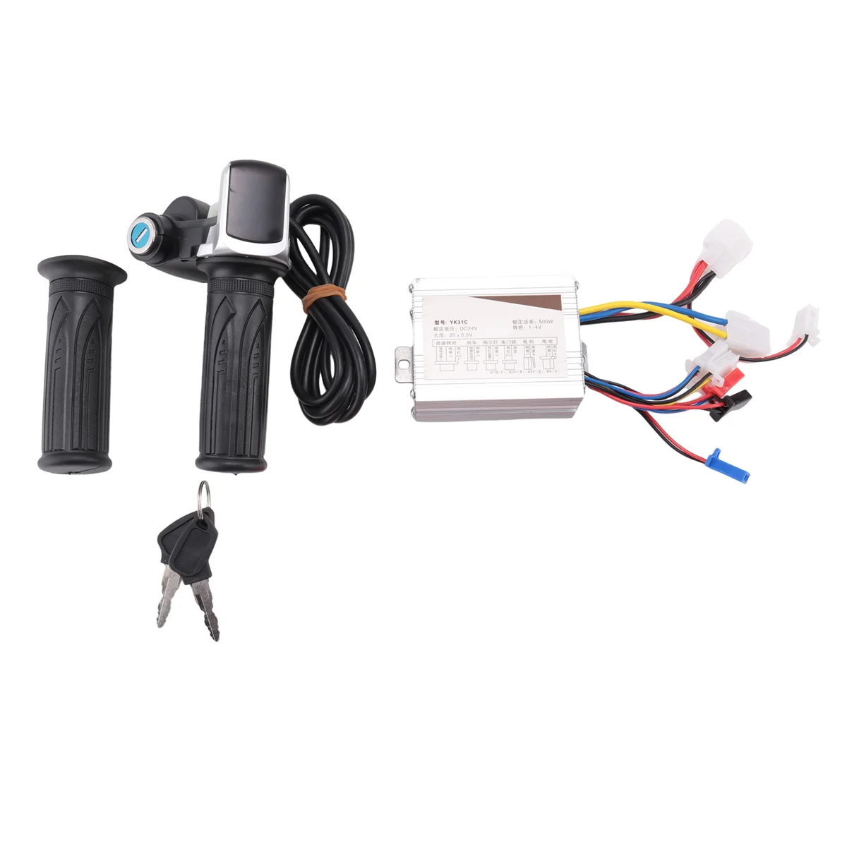 500W Electric Scooter Brushed Controller Motor+Throttle Twist Grip for E-Bike Electric Scooter Bicycle(24V)