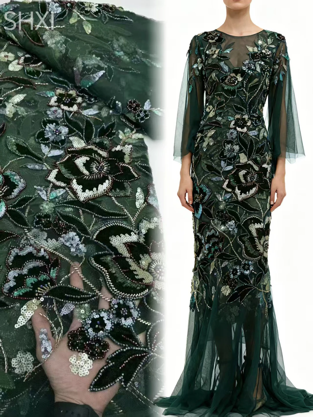 

Роскошная бархатная кружевная ткань с бисером, высокое качество, 2026, нигерийская кружевная ткань с бисером, модная африканская кружевная ткань с блестками для женщин