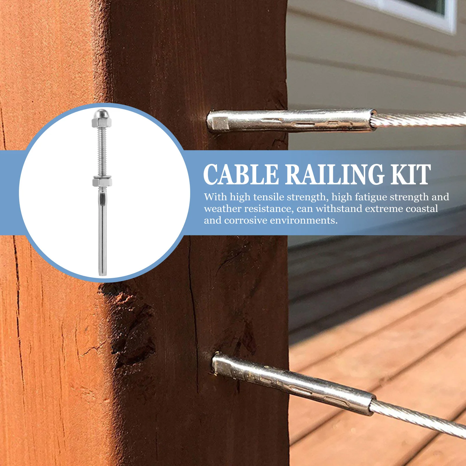 

10Pcs Cable Railing Stainless Steel Threaded Terminal Kit for Deck Stair Wire Railing System Tensioner