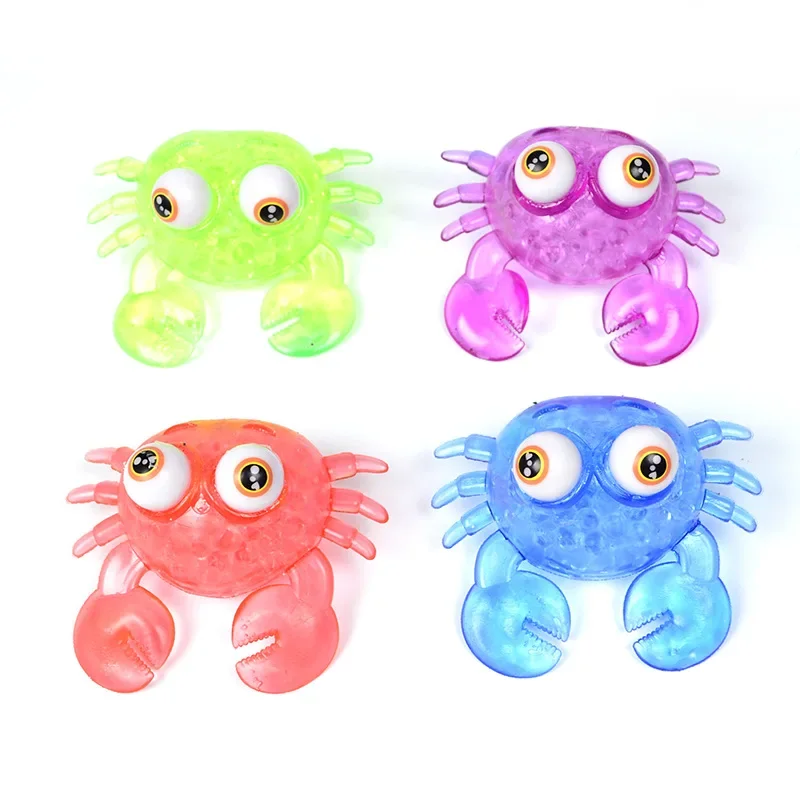 1Pcs Random Color Creative Crab Stress Water Balls Toy Simulated Crab Squeeze Toys Kid Adult Decompression Sensory Toy