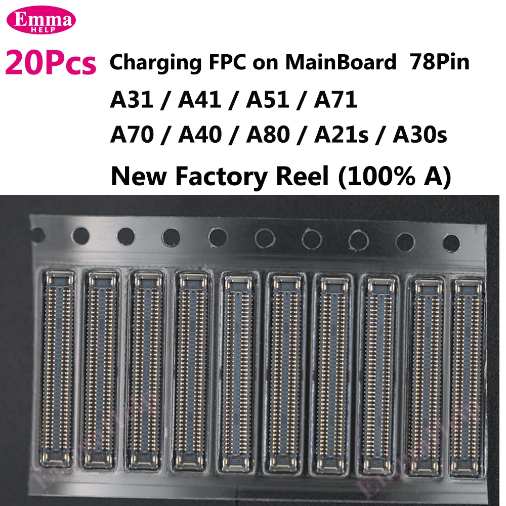 20-50pcs USB Charging FPC Connector on Mother Board For Samsung A31 A51 A71 A41 A40 A70 A80 A30S A21S Charger Plug on Board