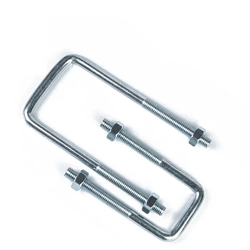 

M6 M8 M10 M12 M14 M16 Galvanized U-Bolt with Square Clamp Kit / Pipe Flange Mounting Hardware Right Angle Fastener
