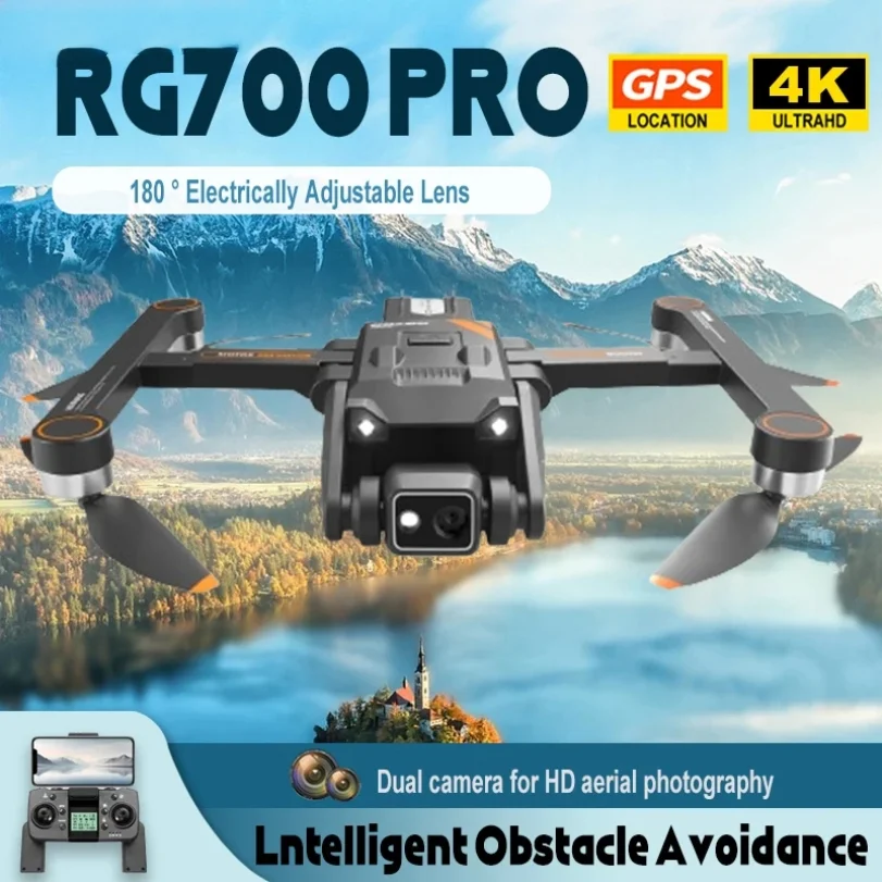 

RG700 Pro RC Drone 4K HD Dual Camera GPS Quadcopter Obstacle Avoidance Aerial Helicopter Optical Flow Drone Kid Birthday Gift