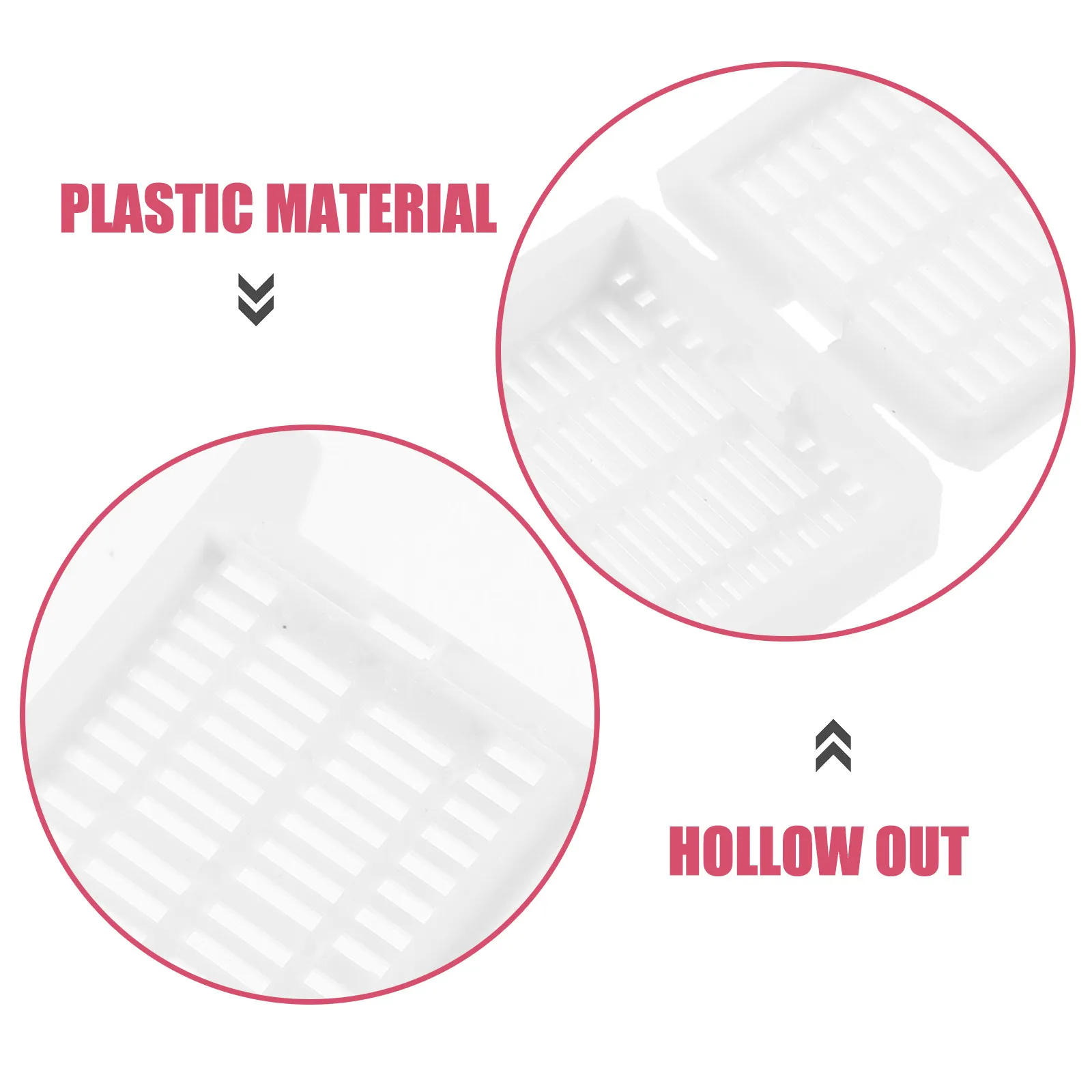 200Pcs Plastic Tissue Embedding Cassette Square Drain Hole for Histology Processing Scientific Cassette Flow Through Strip Hole