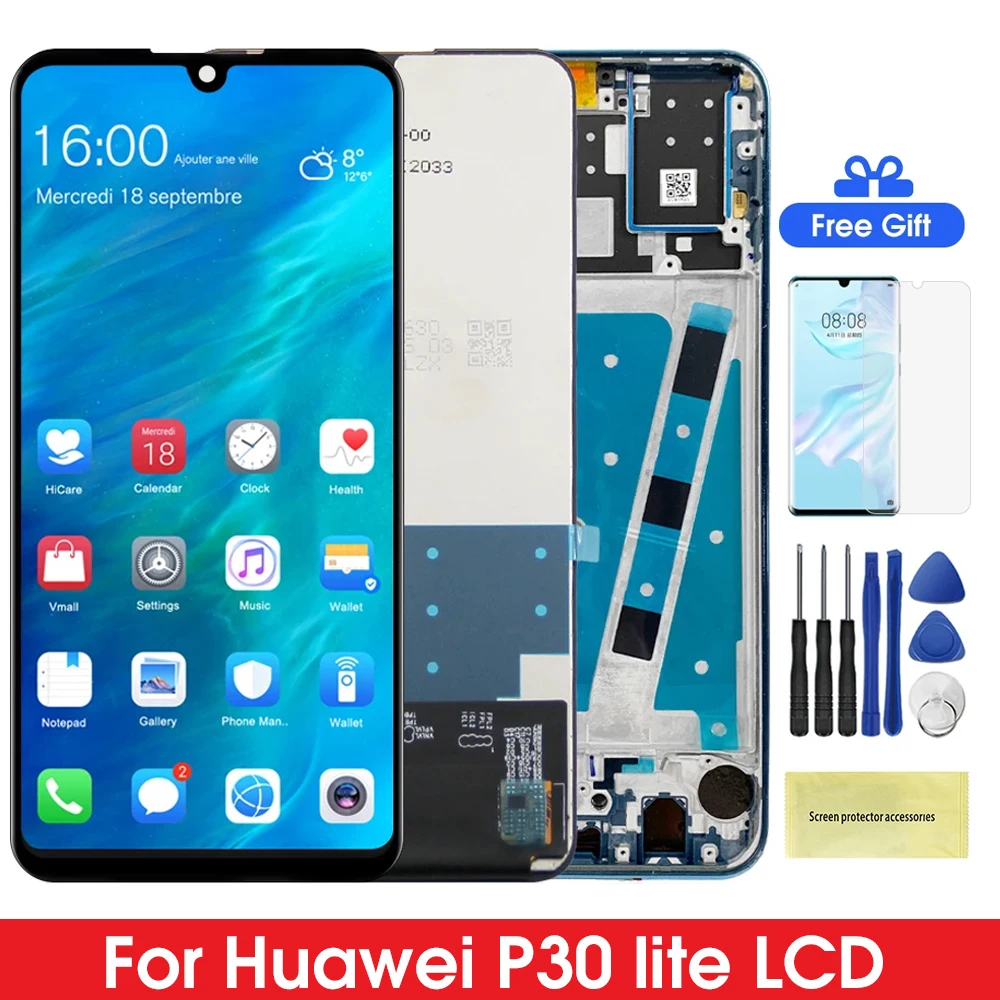 Pantalla de visualización P30 Lite con marco, para Huawei P30 lite MAR-L01A MAR-L21A pantalla Lcd pantalla táctil Digital para Huawei P30 lite