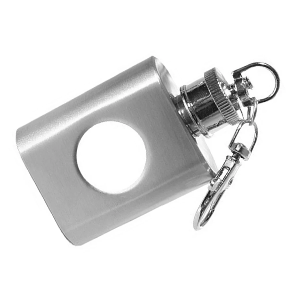 

Metal 1OZ Portable Flask Portable Leak-proof Keychain Camping Bottle Shaped Drink Vial Travel Stainless Steel
