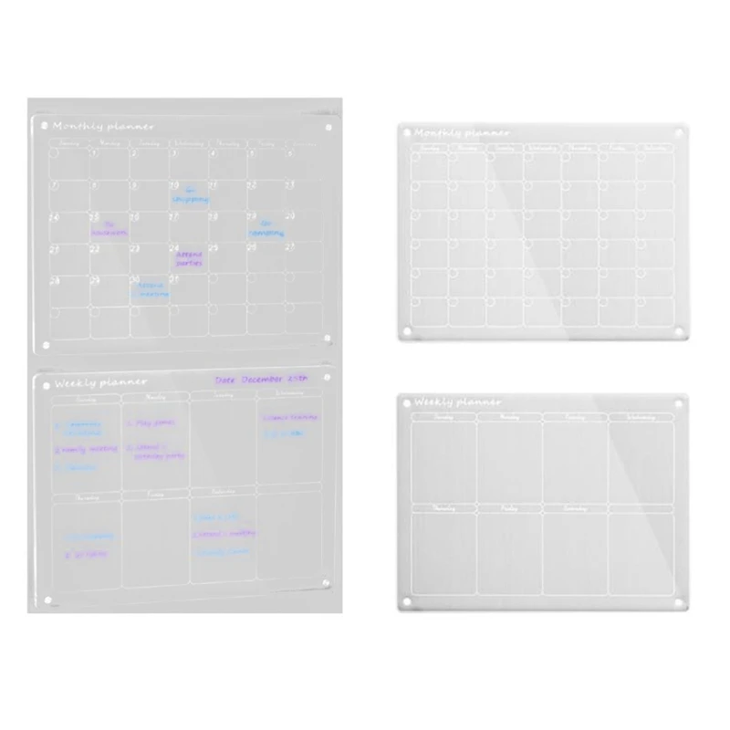 Calendário semanal para geladeira, calendário de placa apagável a seco para geladeira, planejador reutilizável, presente para organização doméstica