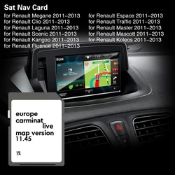 Carminat Live 11.45 Europe Map Navigation SD Card for Renault Megane Clio Laguna Scenic 2011-2013 Update Europe Version 2025