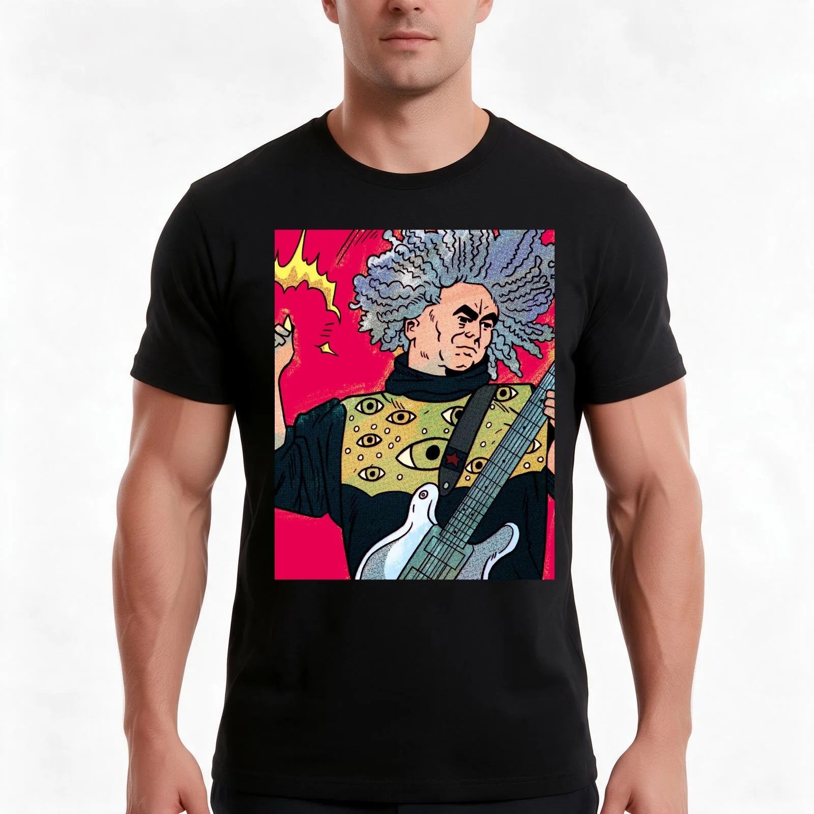BUZZ OSBORNE T-Shirt, Summer Casual Cotton Tee, Oversized Streetwear Tops, Vintage Graphic Print, Loose Fit Short Sleeve