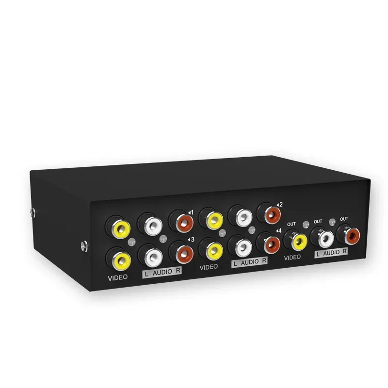 4 in 1 Out 4x1 AV Switch 4 Port AV Cable Audio Video Switcher 2x1 2 in 1 Out AV Switcher Converter for PS2 Wii VCR DVD Player TV