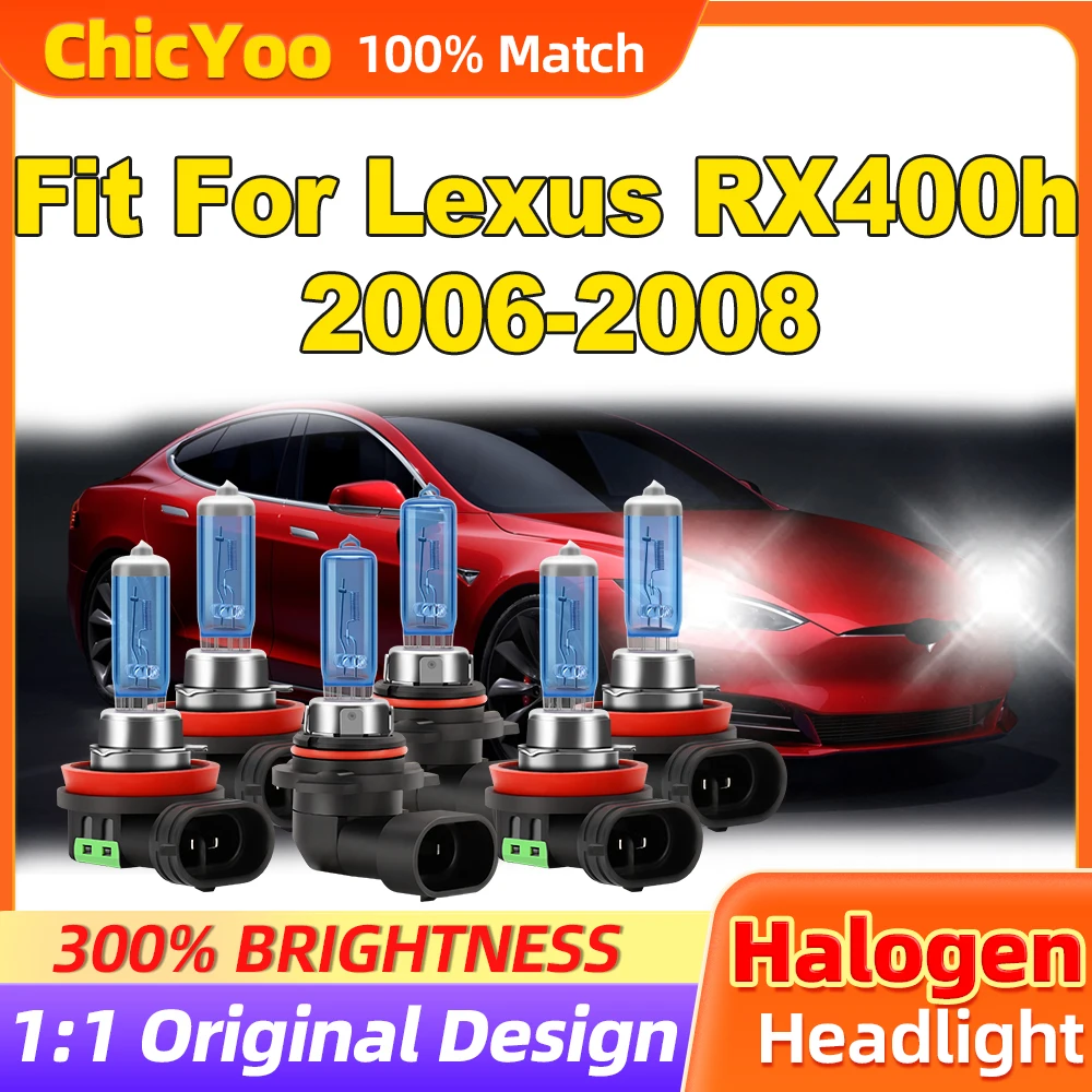 

Fit For Lexus RX400h 2006 2007 2008 12V Xenon Headlights 300W 36000LM High Power Halogen Bulbs 12V 6500K Turbo Auto Headlamps