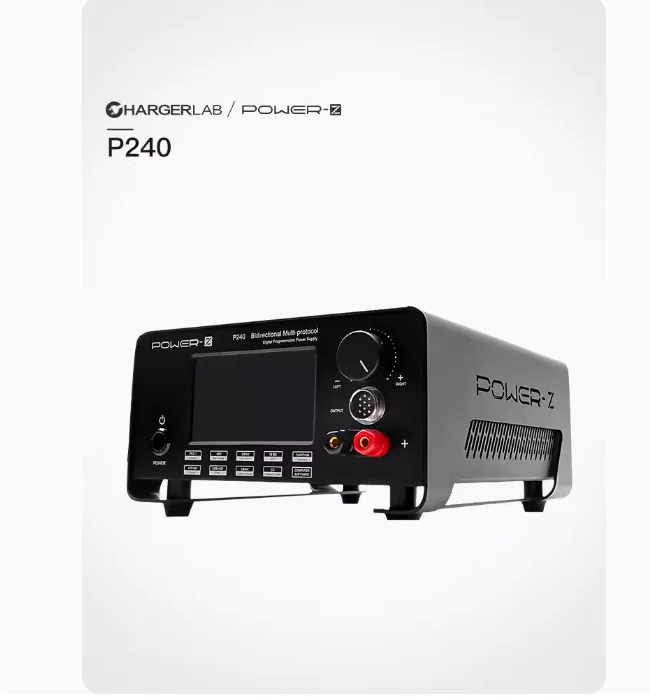 

POWER-Z P240 многопротокольный двунаправленный источник питания поддерживает питание протокола AFC FCP SCP SSCP VOOC PD3.1 UFCS и нагрузку 2 режима