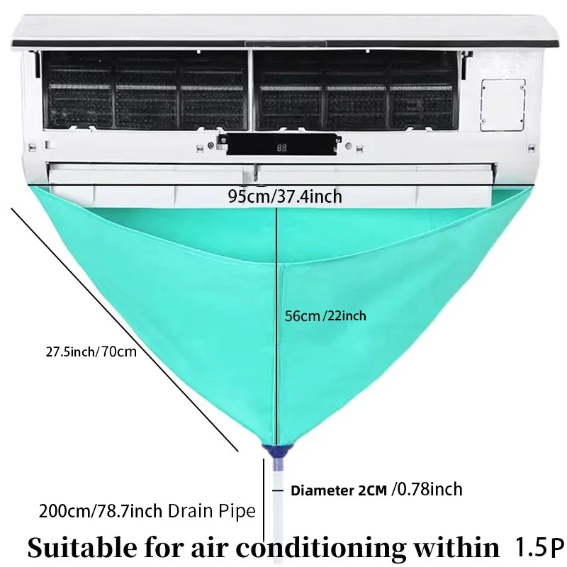 1/6/8pcs Air Conditioner Cleaning Bag Kit Leak-proof Conditioning Cover With Drain Water Pipe Full Set Dust Elimination Tools