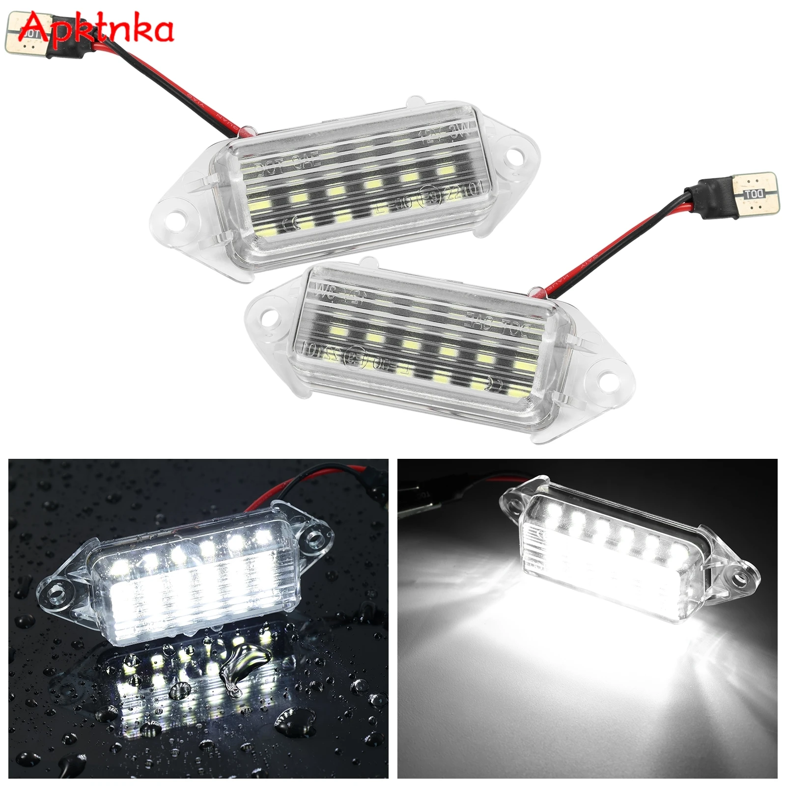 2x LED Number License Plate Light For Mitsubishi  Lancer 2003-2017 & 2007-2016 Evo Evolution X Tail Tag Lamps 8341A099, MB596500